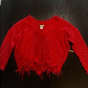 Crop Distressed sweater